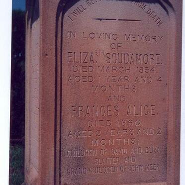 SLATTER Elizabeth Scudamore -1854 :: SLATTER Francis Alice -1860