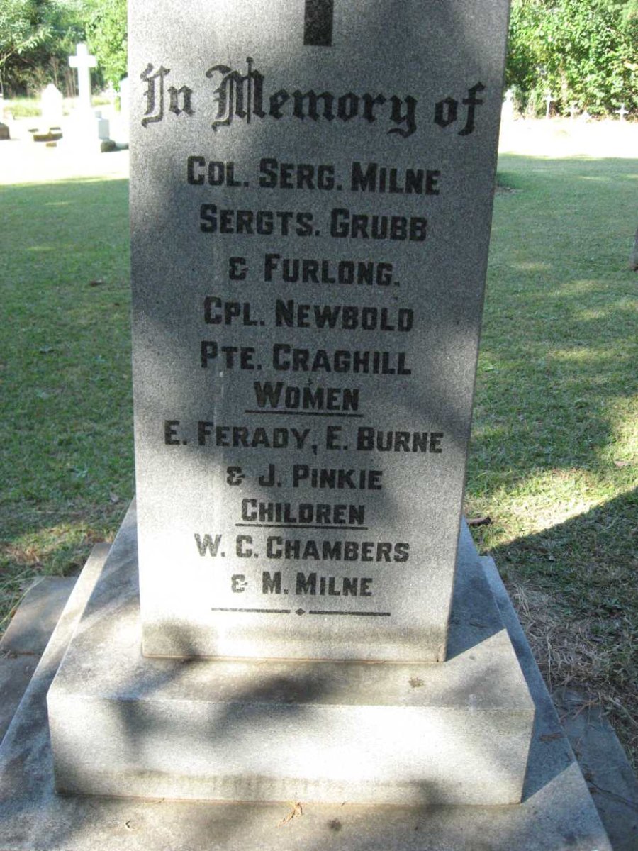 MILNE :: GRUBB :: FURLONG :: NEWBOLD :: CRAGHILL :: FERADY E :: BURNE E :: PINKIE J :: CHAMBERS W.C :: MILNE M.