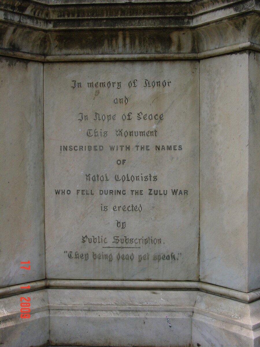 2. Names of Natal Colonists who fell during the Zulu War