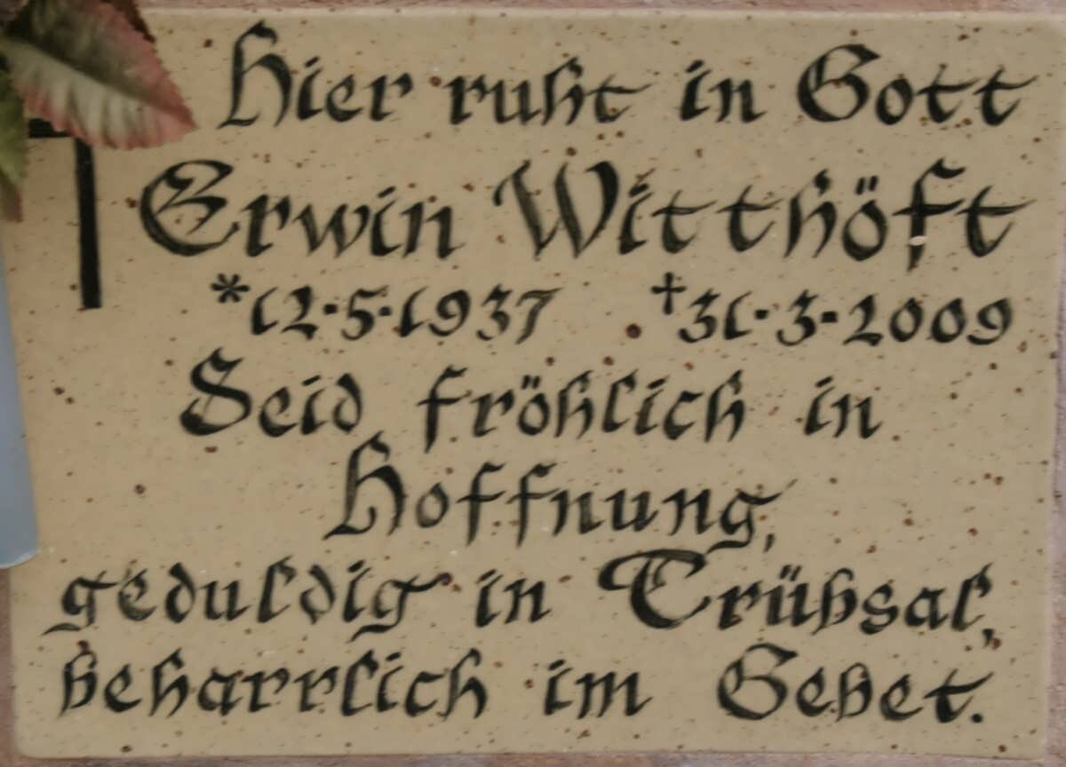 WITTHÖFT Erwin 1937-2009