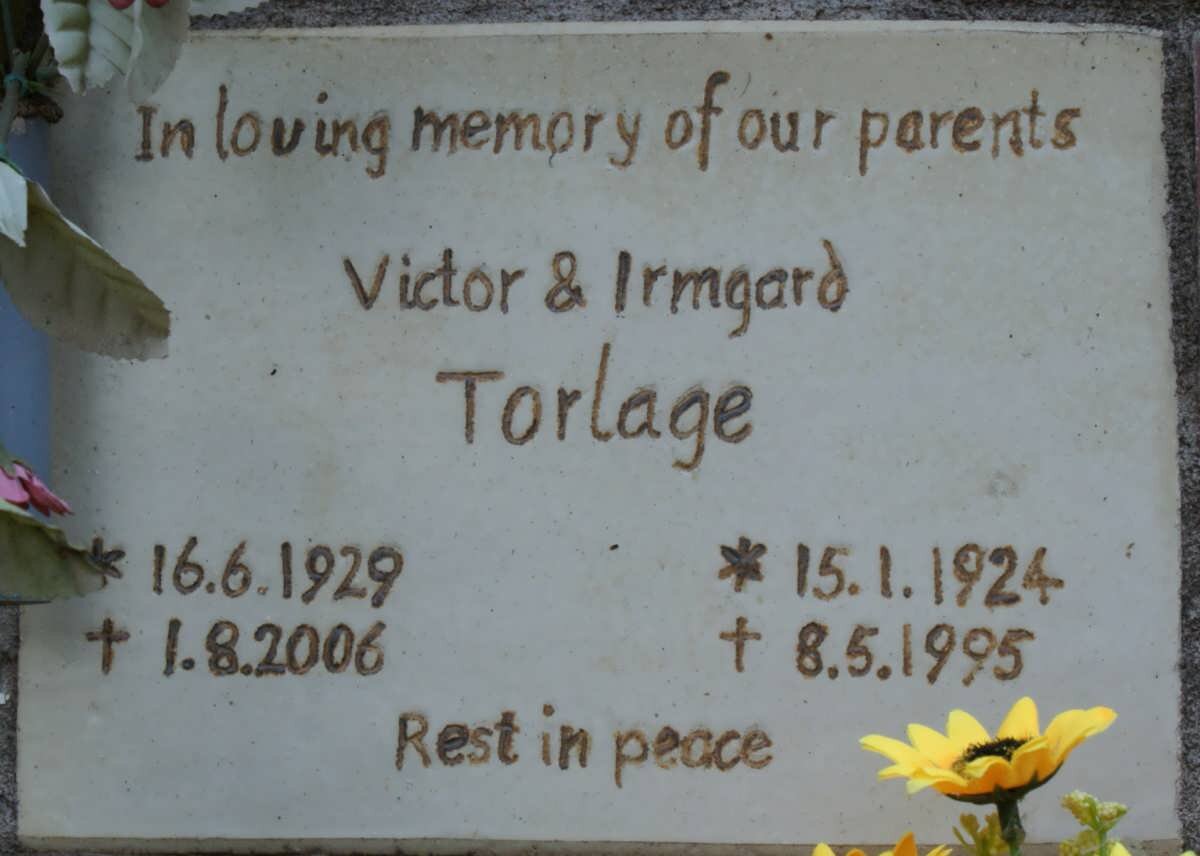 TORLAGE Victor 1929-2006 &amp; Irmgard 1924-1995