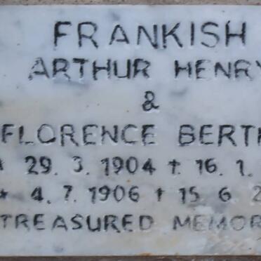 FRANKISH Arthur Henry 1904-1967 &amp; Florence Bertha 1906-2000