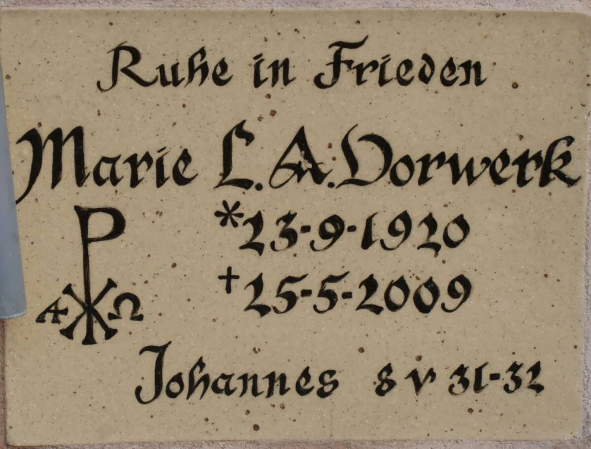 VORWERK Marie L.A. 1920-2009