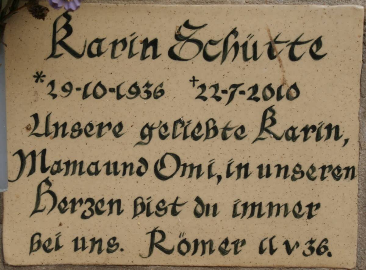 SCHÚTTE Karin 1936-2010