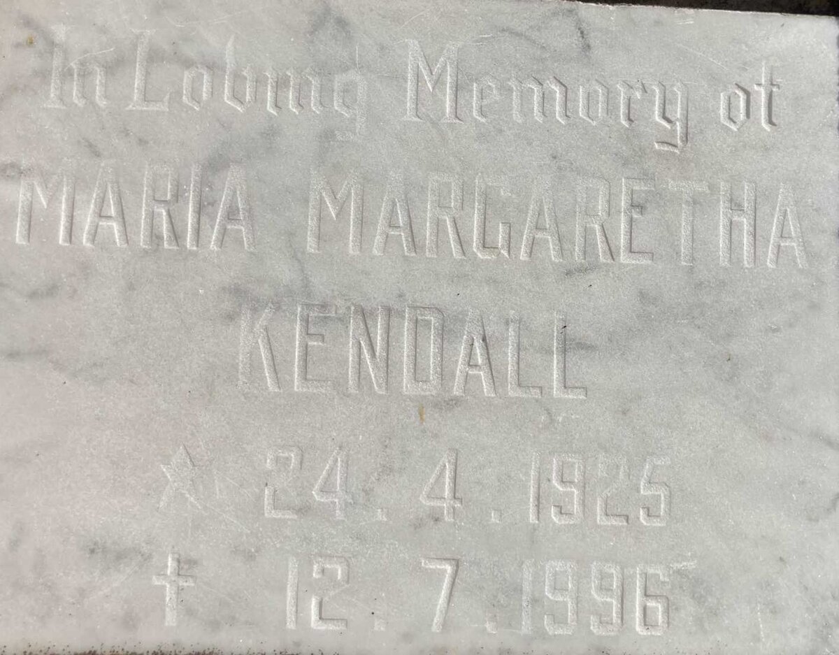 KENDALL Maria Margaretha 1925-1996