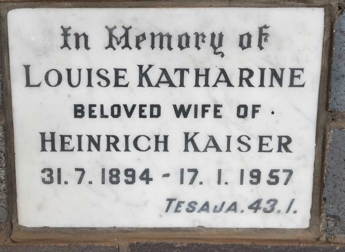 KAISER Louise Katharine 1894-1957