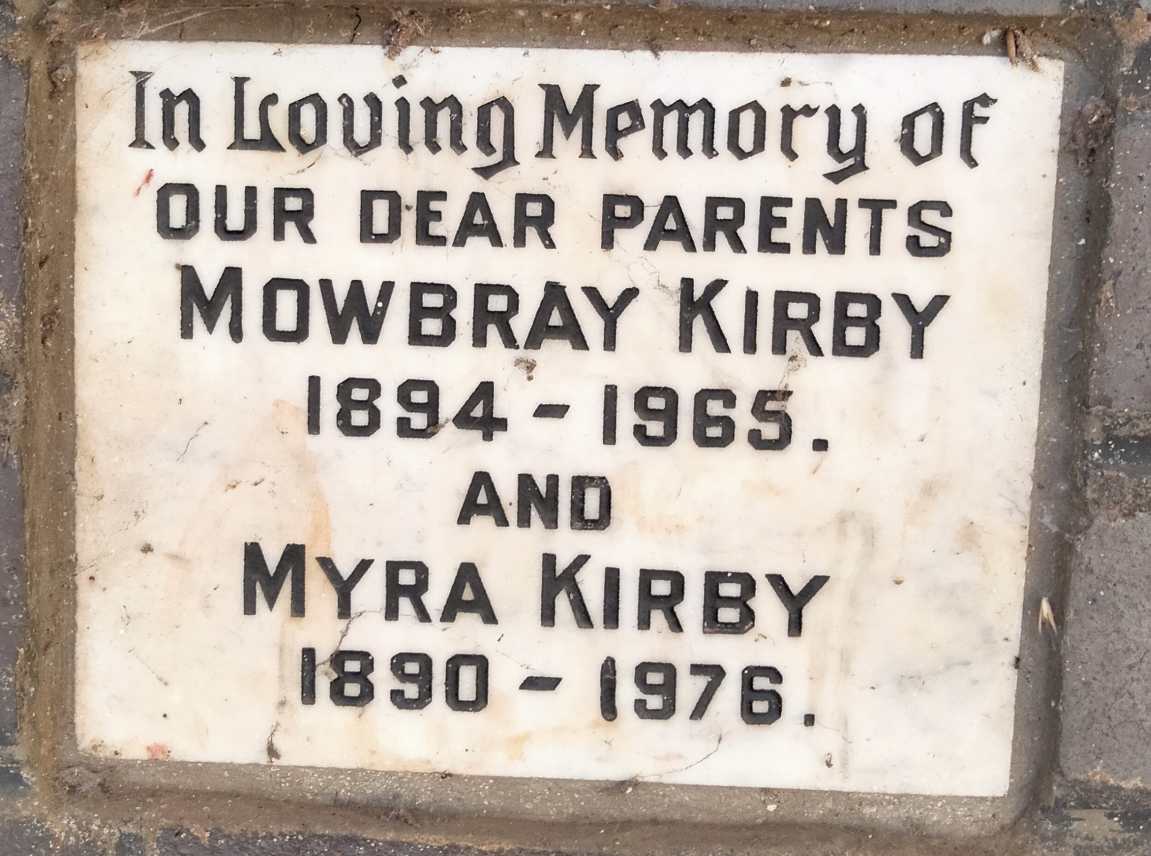 KIRBY Mowbray 1894-1965 & Myra 1890-1976