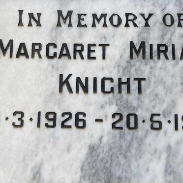 KNIGHT Margaret Miriam 1926-1982