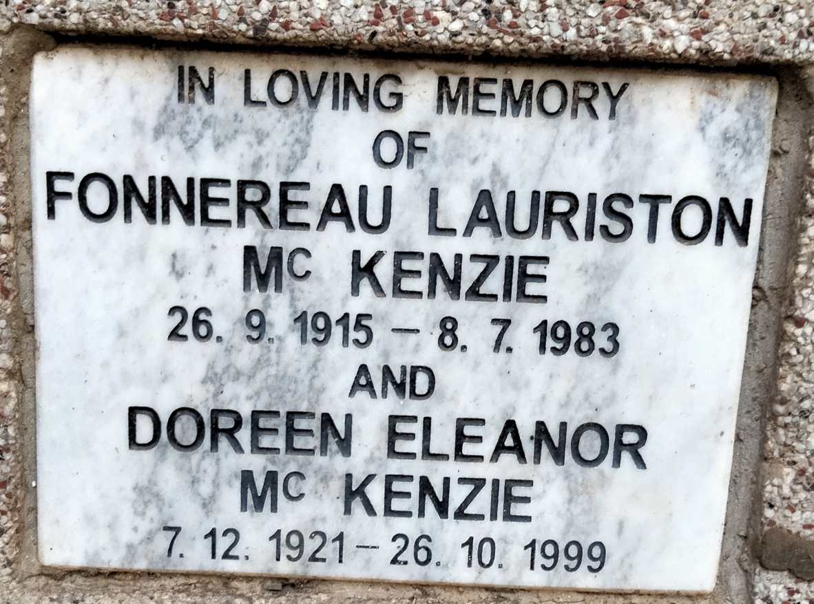 MCKENZIE Fonnereau Lauriston 1915-1983 & Doreen Eleanor 1921-1999