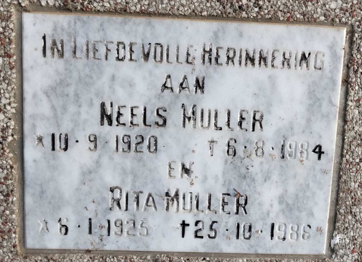 MULLER Neels 1920-1984 & Rita 1925-1986