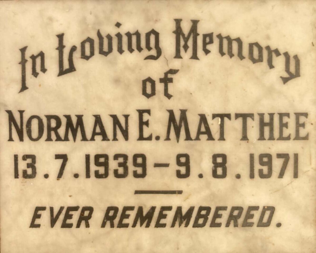 MATTHEE Norman E. 1939-1971