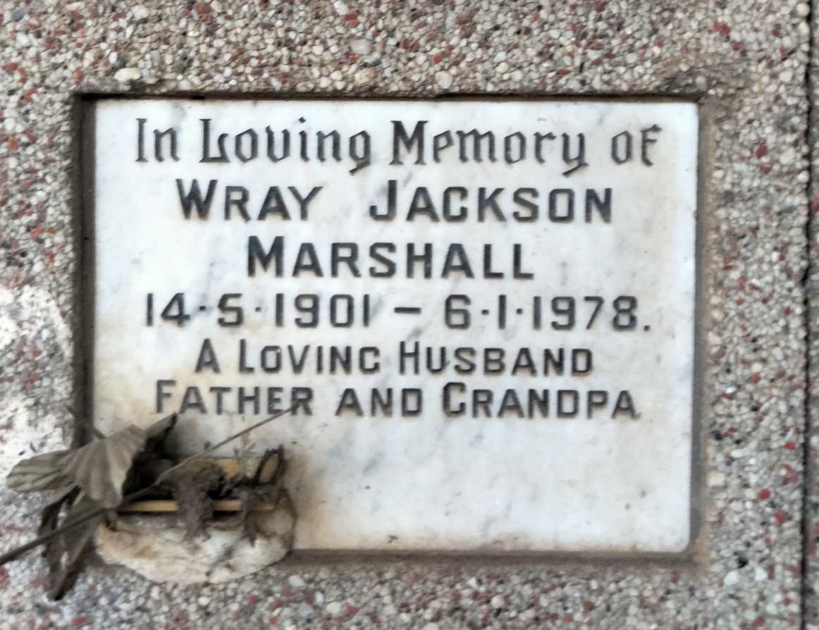 MARSHALL Wray Jackson 1901-1978