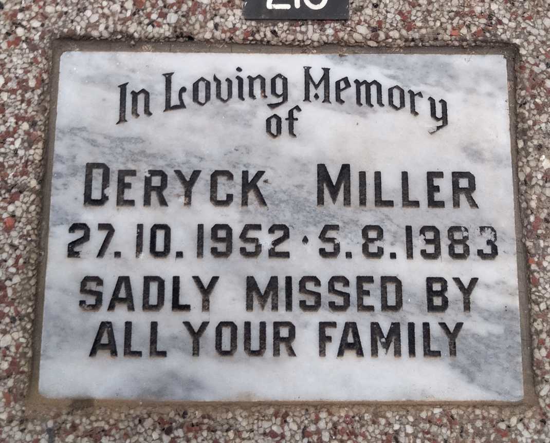 MILLER Deryck 1952-1983