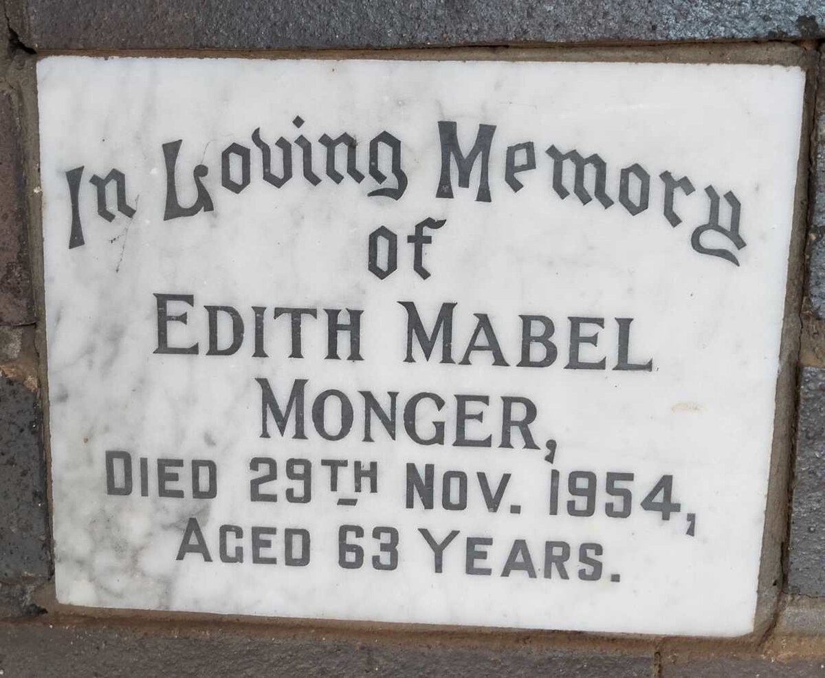 MONGER, Edith Mabel -1954