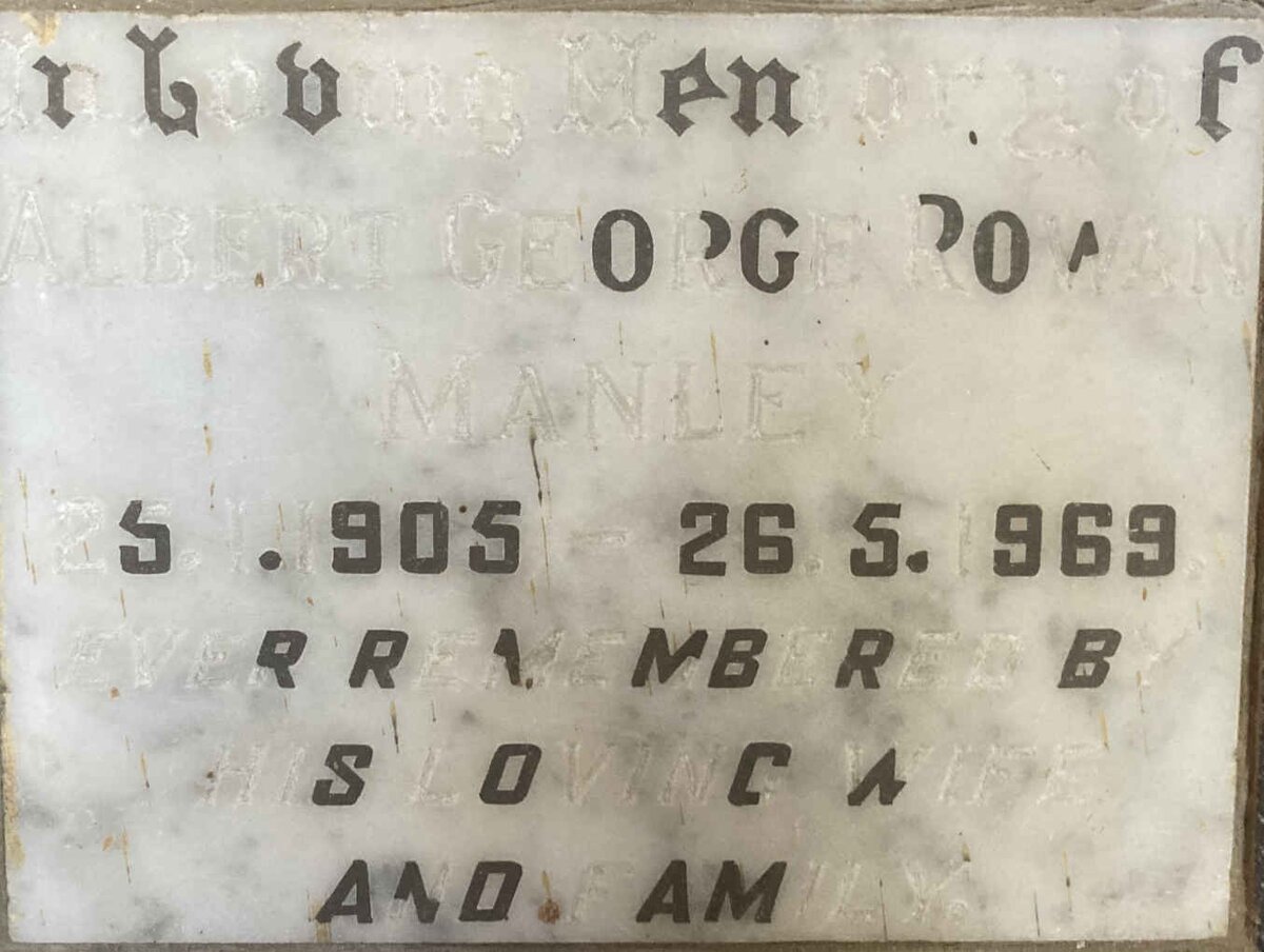 MANLEY Albert George Rowan 1905-1969