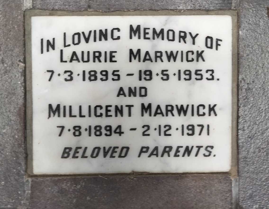 MARWICK Laurie 1895-1953 & Millicent 1894-1971