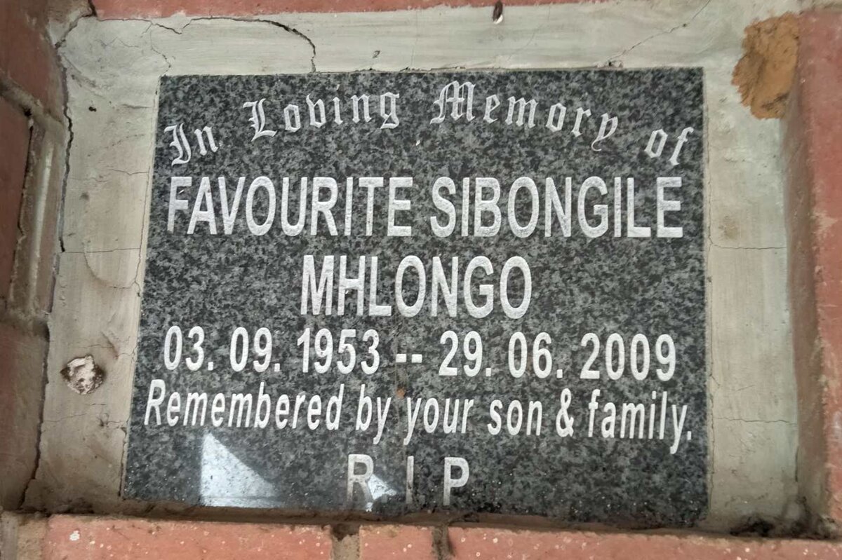 MHLONGO Favourite Sibongile 1953-2009