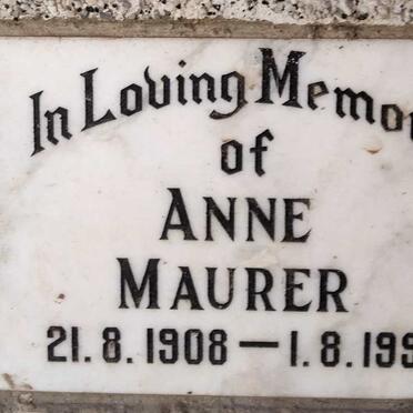 MAURER Anne 1908-1992