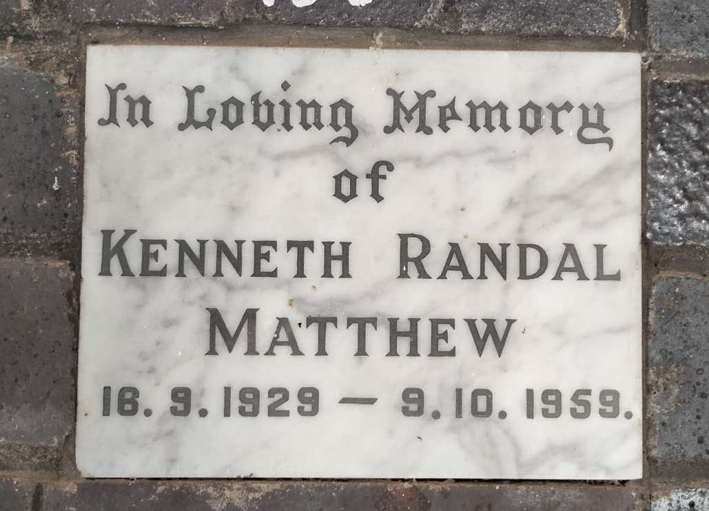 MATTHEW Kenneth Randal 1929-1959
