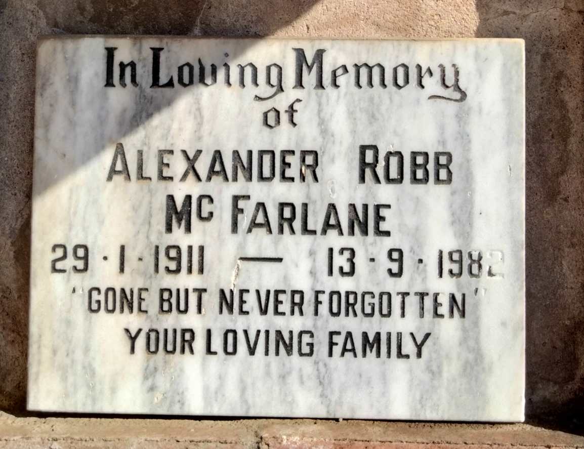 MCFARLANE Alexander Robb 1911-1982