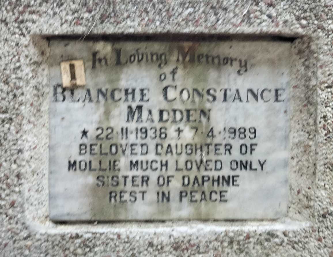 MADDEN Blanche Constance 1936-1989