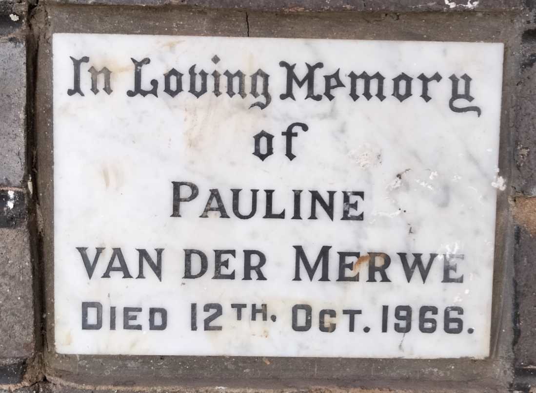 MERWE Pauline, van der -1966
