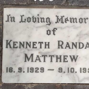 MATTHEW Kenneth Randal 1929-1959