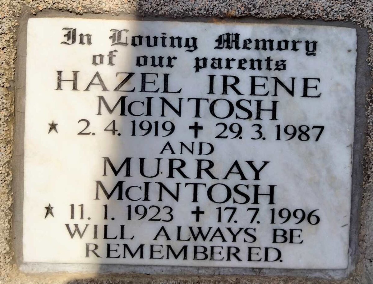 MCINTOSH Murray 1923-1996 & Hazel Irene 1919-1987