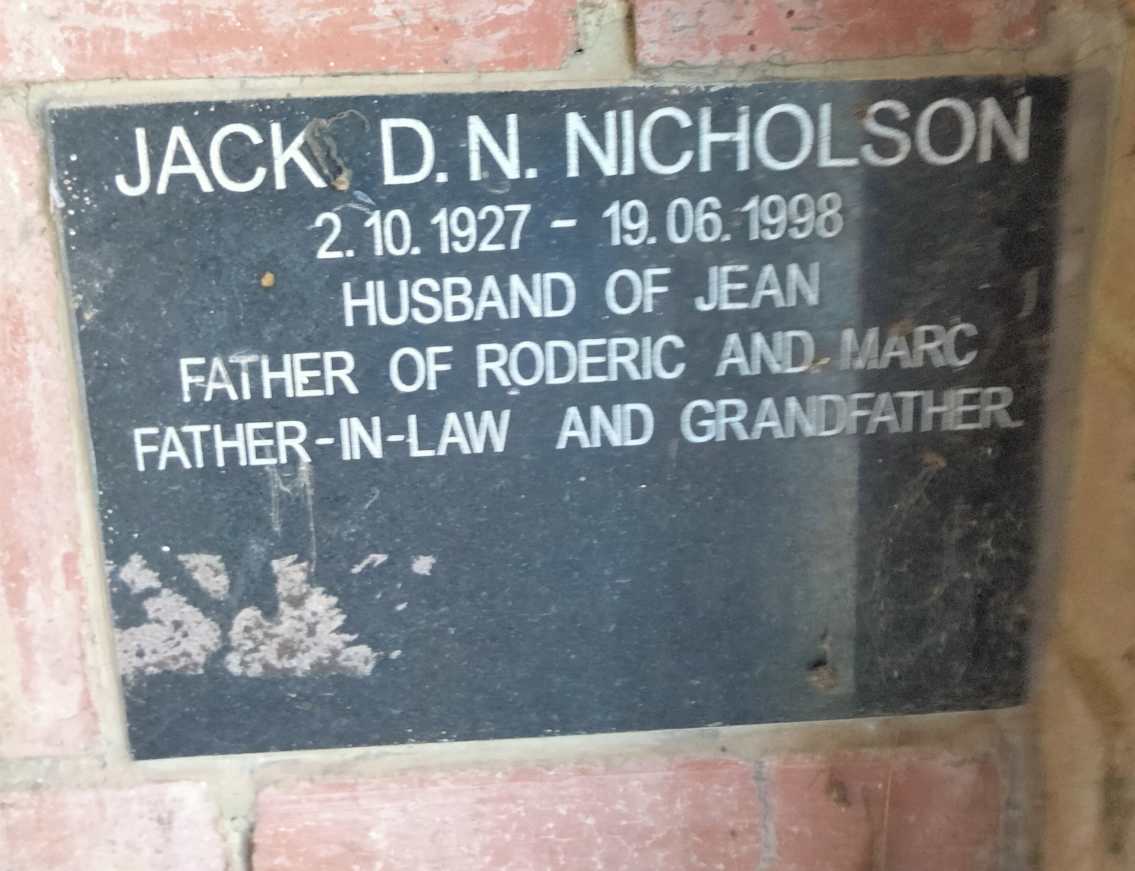 NICHOLSON Jack D.N. 1927-1998