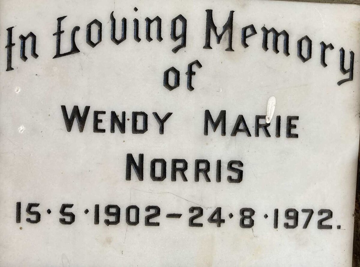 NORRIS Wendy Marie 1902-1972