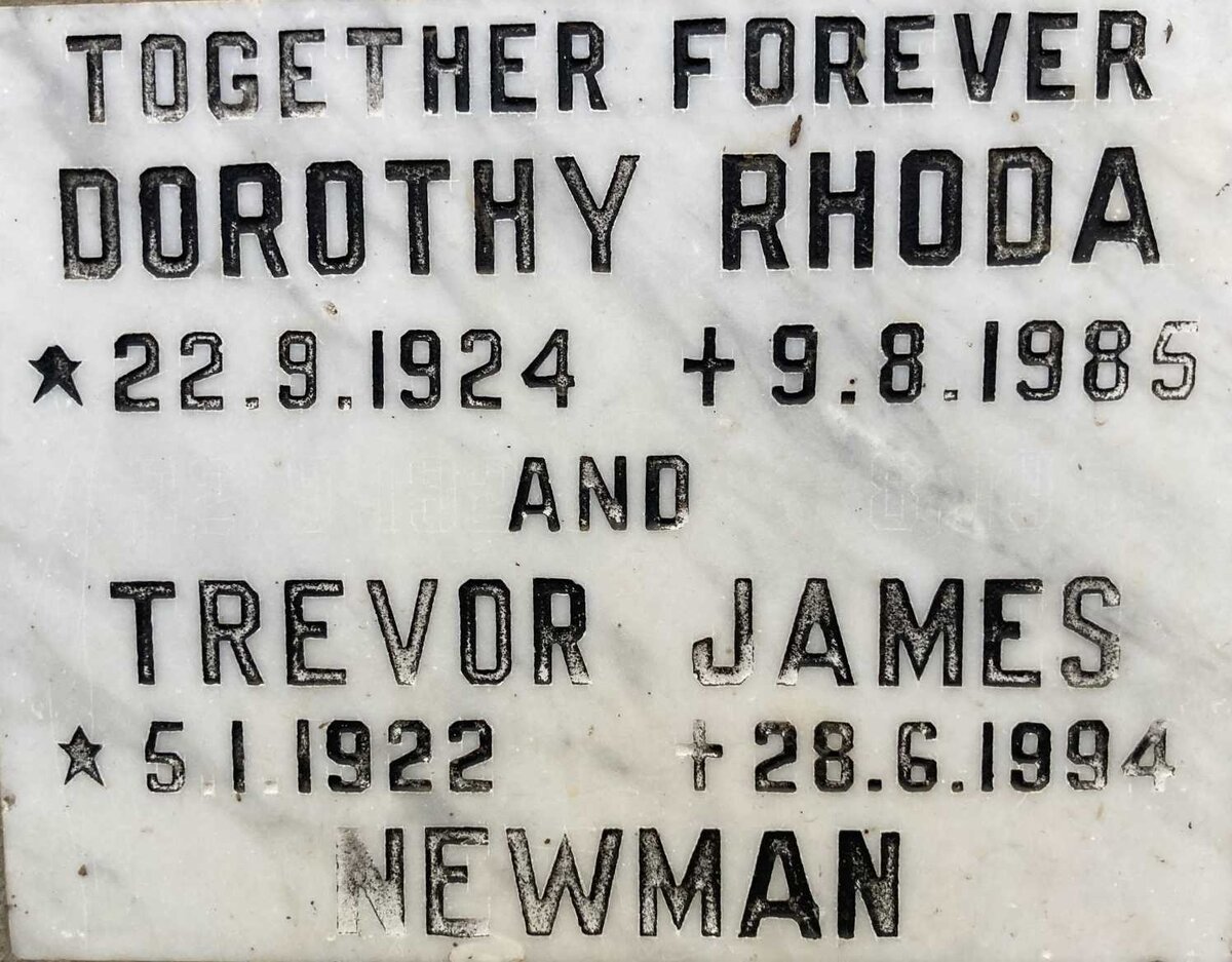 NEWMAN Trevor James 1922-1994 & Dorothy Rhoda 1924-1985