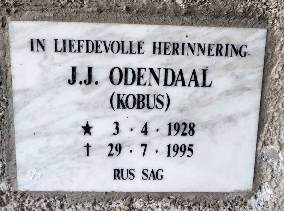 ODENDAAL J.J. 1928-1995
