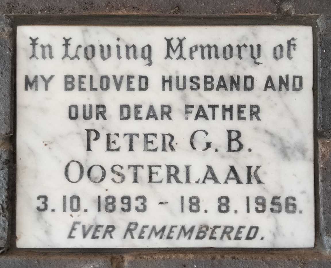 OOSTERLAAK Peter G.B. 1893-1956