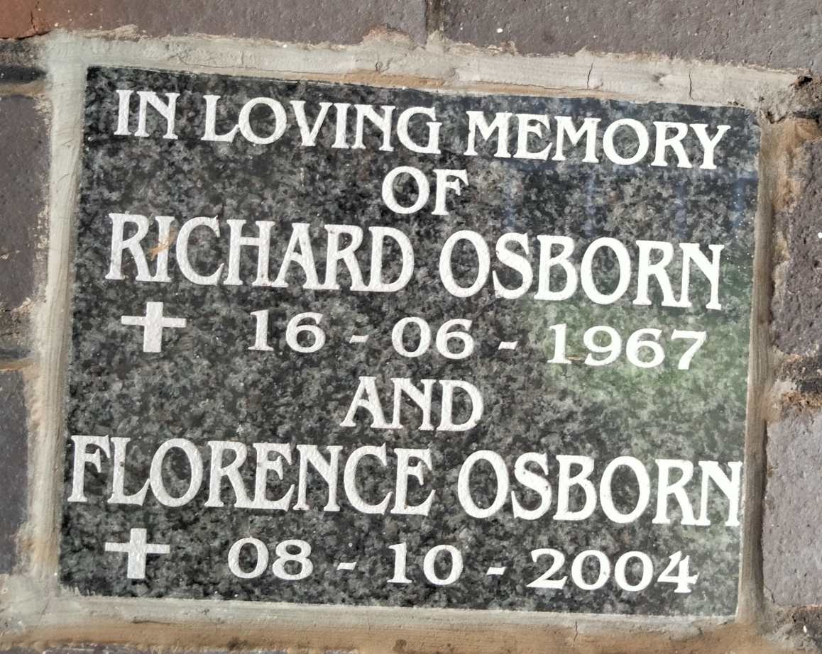 OSBORN Richard -1967 & Florence -2004