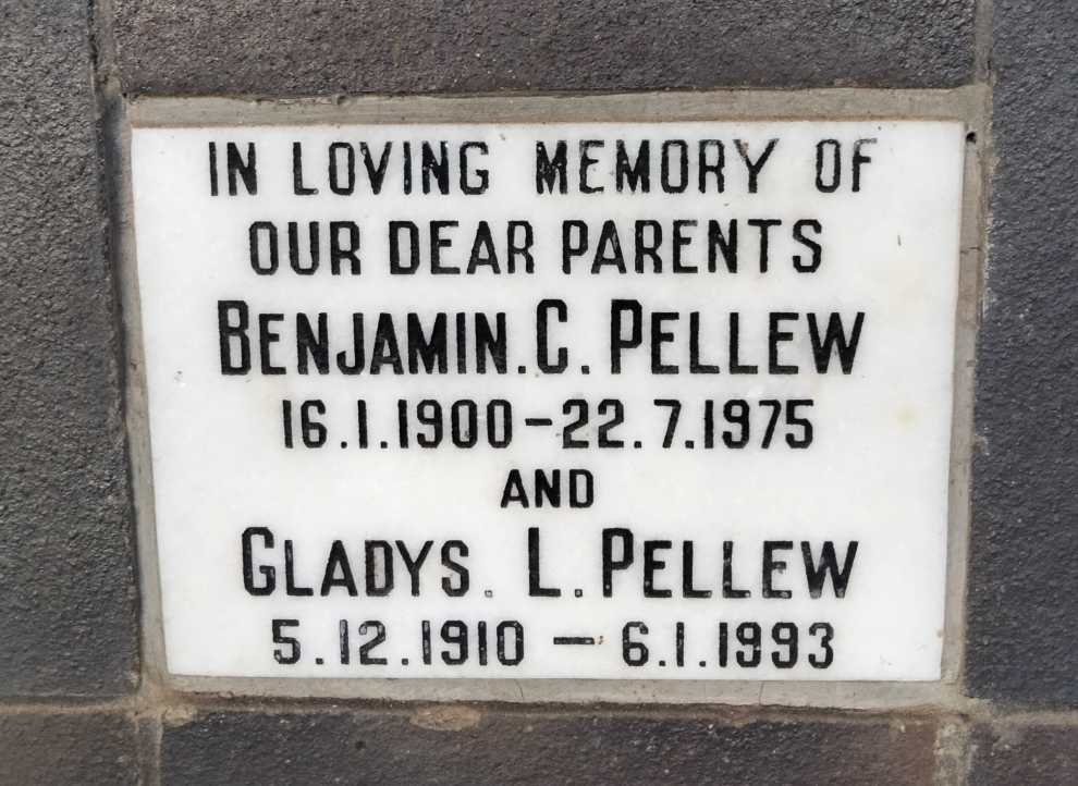 PELLEW Benjamin C. 1900-1975 & Gladys L. 1910-1993