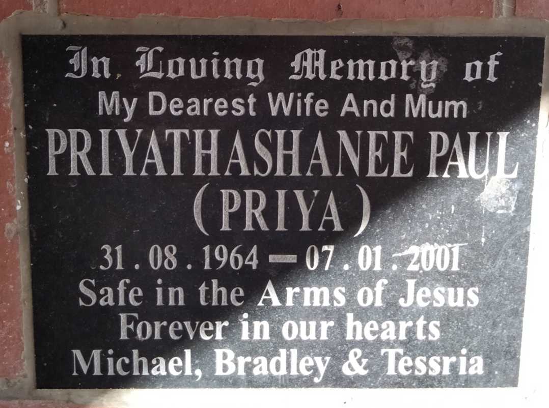 PAUL Priyathashanee 1964-2001