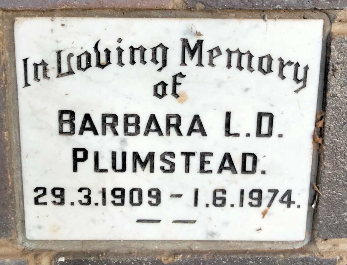 PLUMSTEAD Barbara L.D. 1909-1974