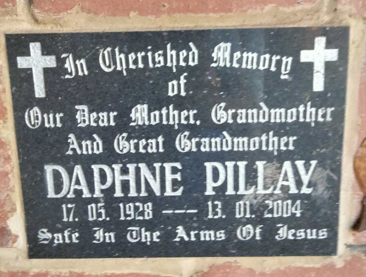 PILLAY Daphne 1928-2004