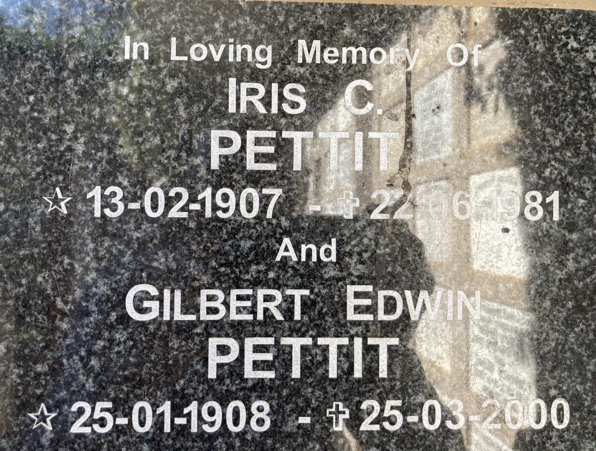PETTIT Gilbert Edwin 1908-2000 & Iris C. 1907-1981