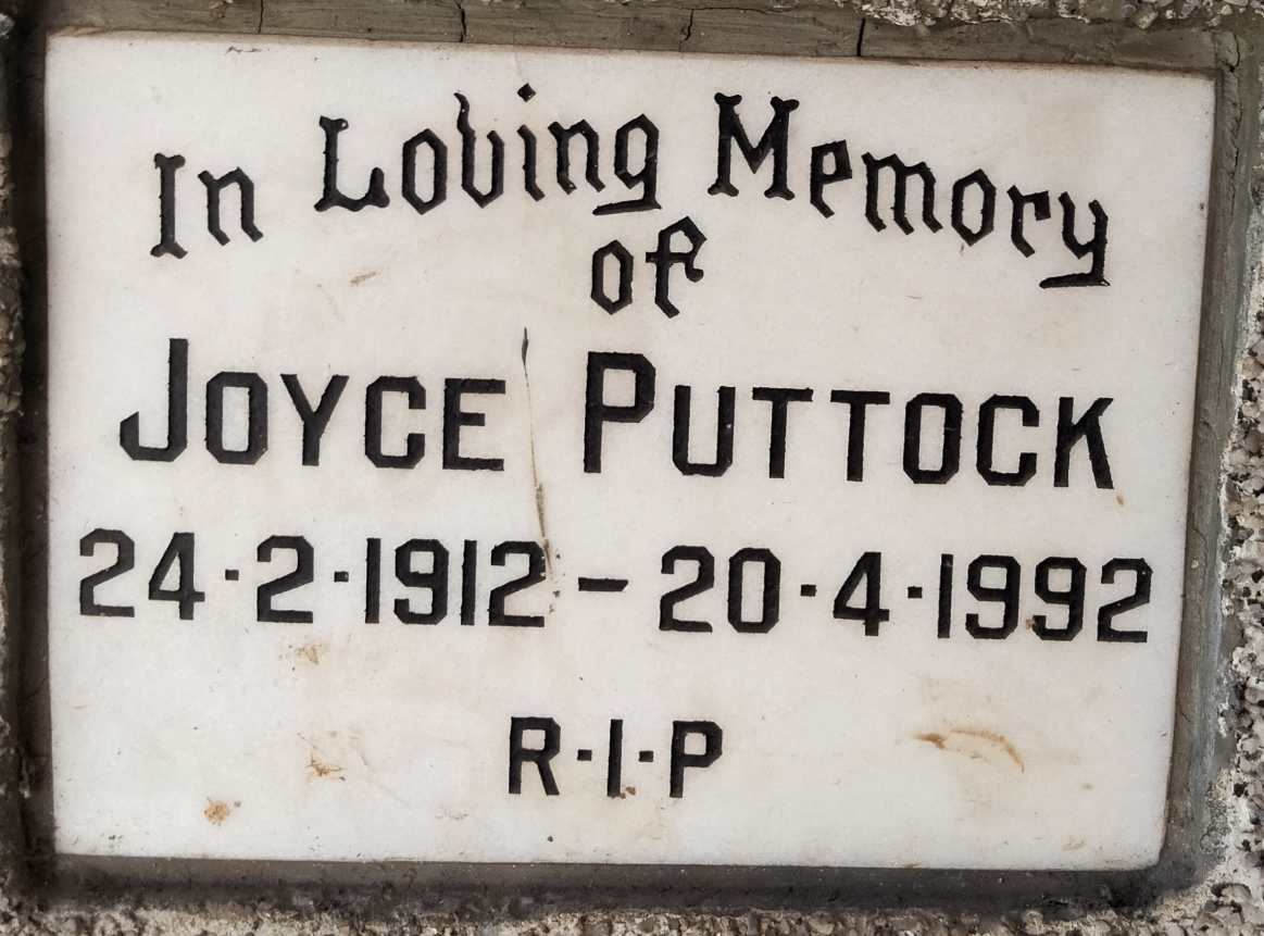 PUTTOCK Joyce 1912-1992