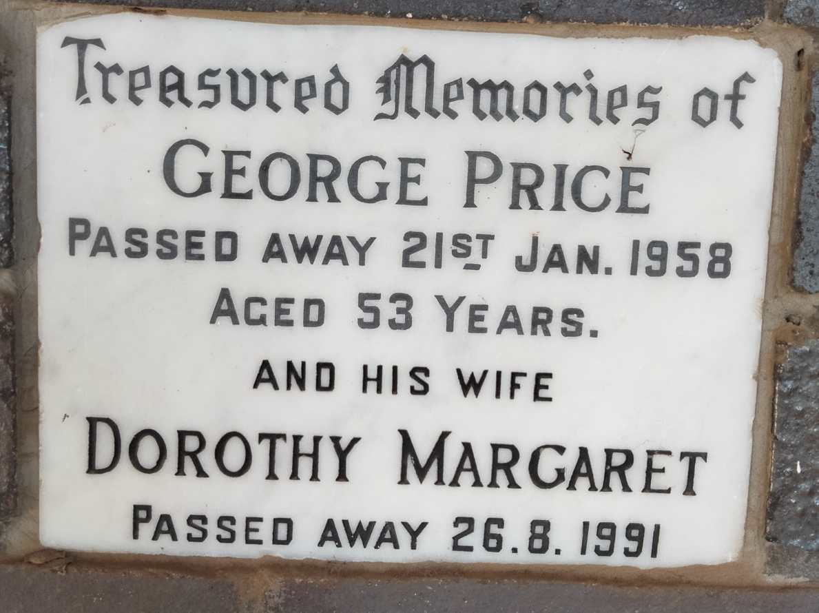 PRICE George -1958 & Dorothy Margaret -1991