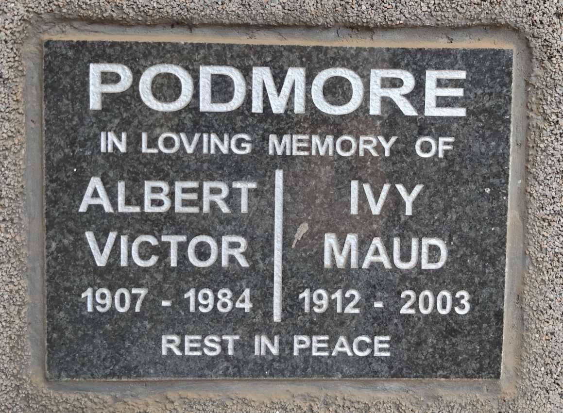 PODMORE Albert Victor 1907-1984 & Ivy Maud 1912-2003