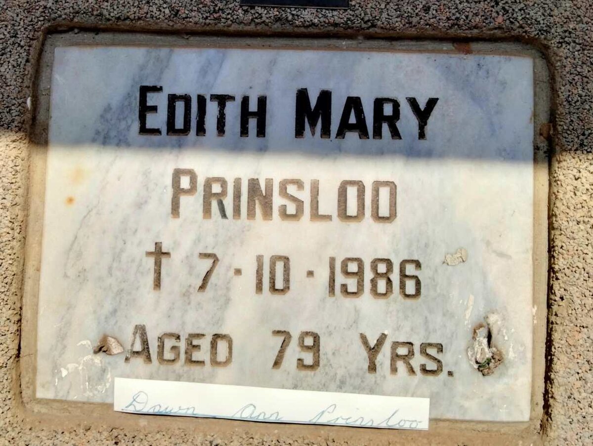 PRINSLOO Edith Mary -1986