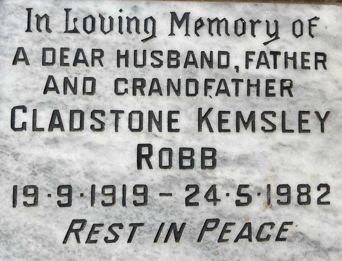 ROBB Gladstone Kemsley 1919-1982