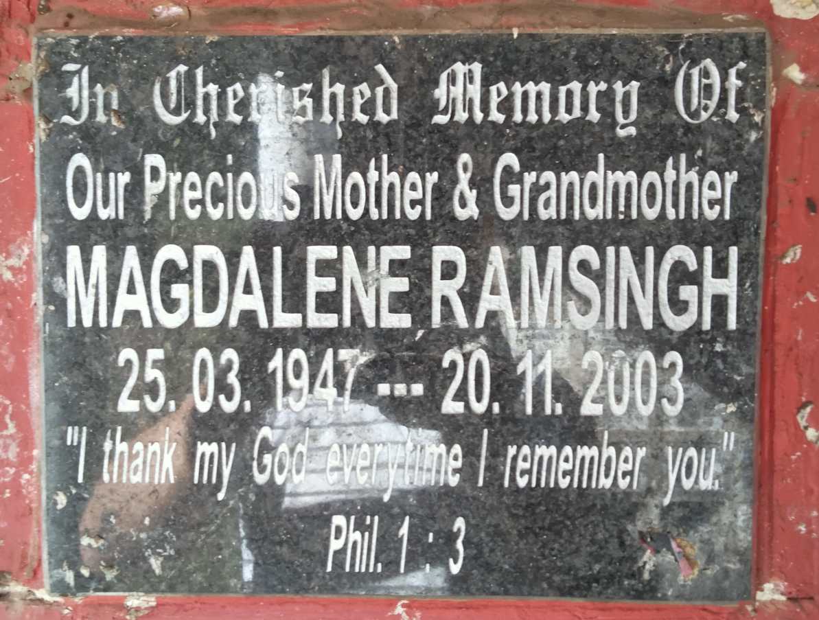 RAMSINGH Magdalene 1947-2003