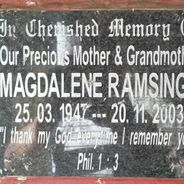 RAMSINGH Magdalene 1947-2003