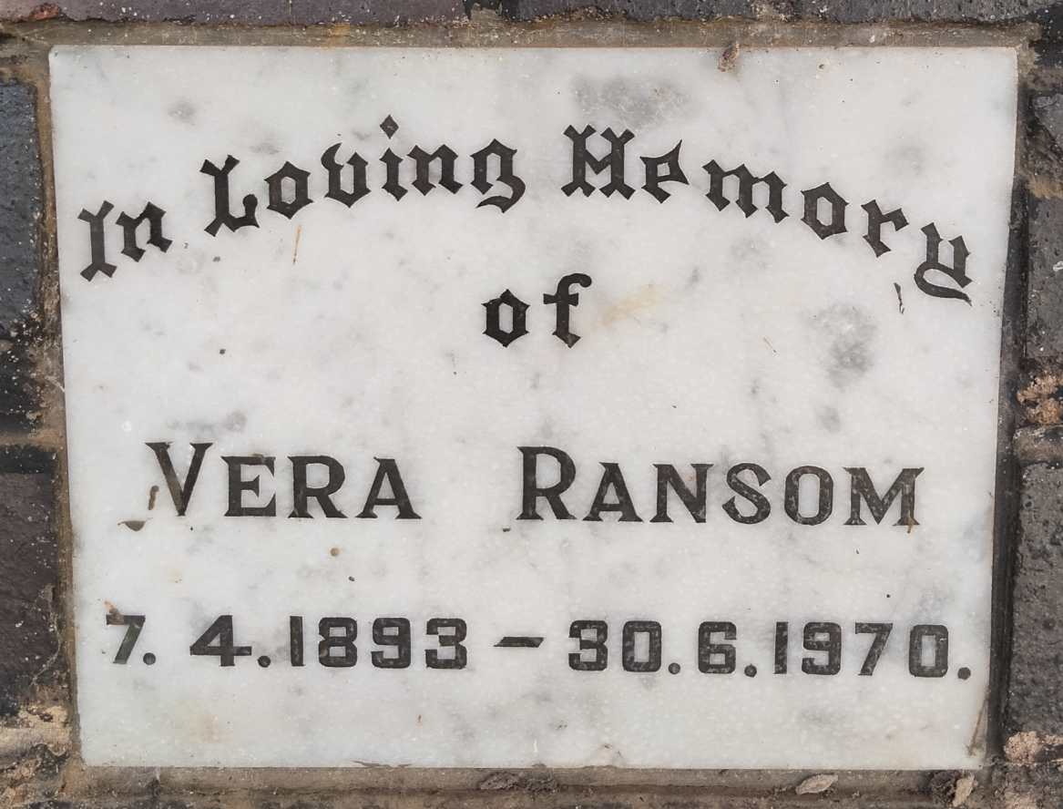 RANSOM Vera 1893-1970