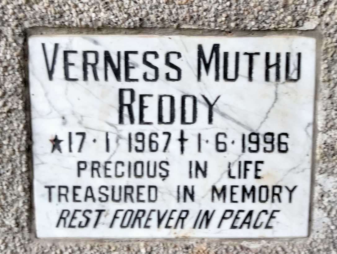 REDDY Verness Muthu 1967-1996