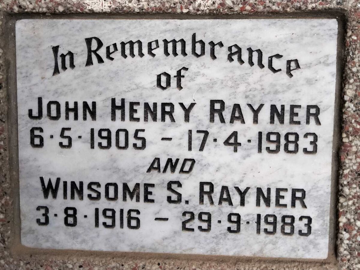 RAYNER John Henry 1905-1983 & Winsome S. 1916-1983