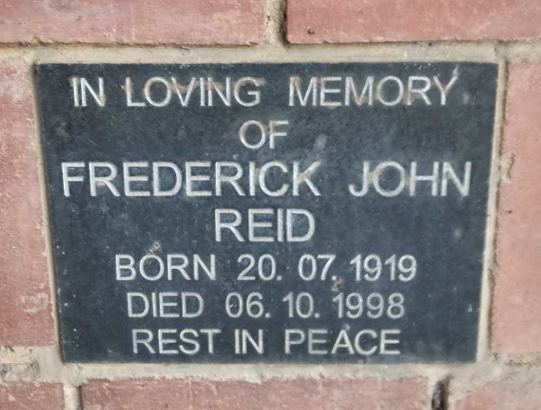 REID Frederick John 1919-1998